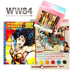 Wonder Woman Superhero Art Painting & Coloring Activity Set of 3 NWT NRFP